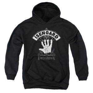 AN OFFCIALLY LICENSED LORD OF THE RINGS ISENGARD YOUTH HOODIE BLACK