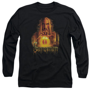 AN OFFCIALLY LICENSED LOR SARUMAN MEN'S LONG SLEEVE T-SHIRT BLACK