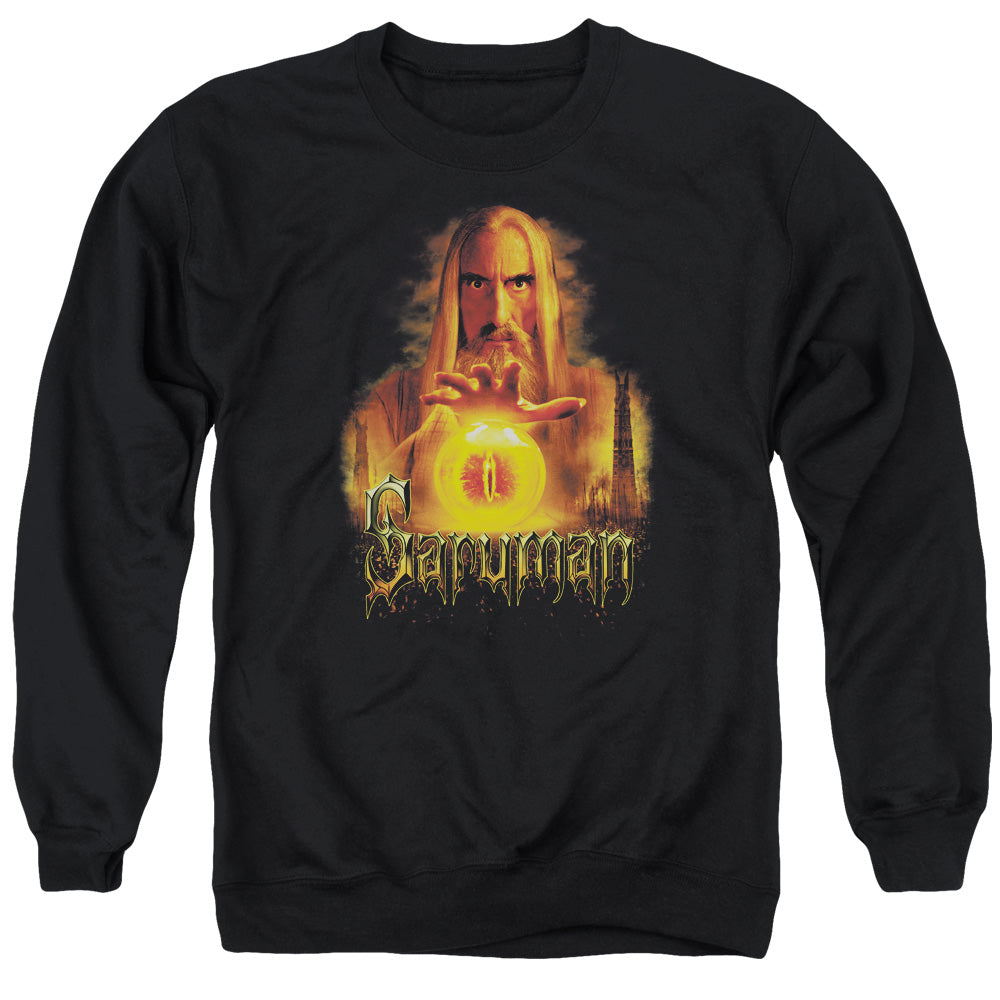 AN OFFCIALLY LICENSED LOR SARUMAN ADULT UNISEX CREWNECK SWEATSHIRT BLACK