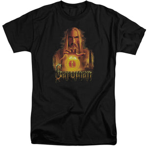 AN OFFCIALLY LICENSED LOR SARUMAN MEN'S TALL FIT T-SHIRT BLACK
