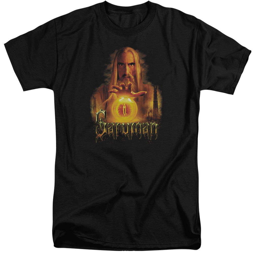 AN OFFCIALLY LICENSED LOR SARUMAN MEN'S TALL FIT T-SHIRT BLACK