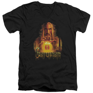 AN OFFCIALLY LICENSED LOR SARUMAN MEN'S V-NECK T-SHIRT BLACK