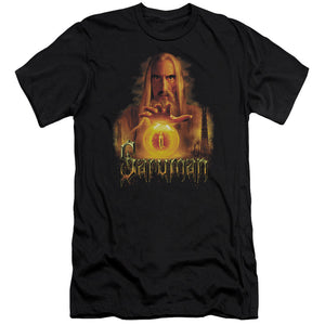 AN OFFCIALLY LICENSED LOR SARUMAN MEN'S PREMIUM SLIM FIT T-SHIRT BLACK
