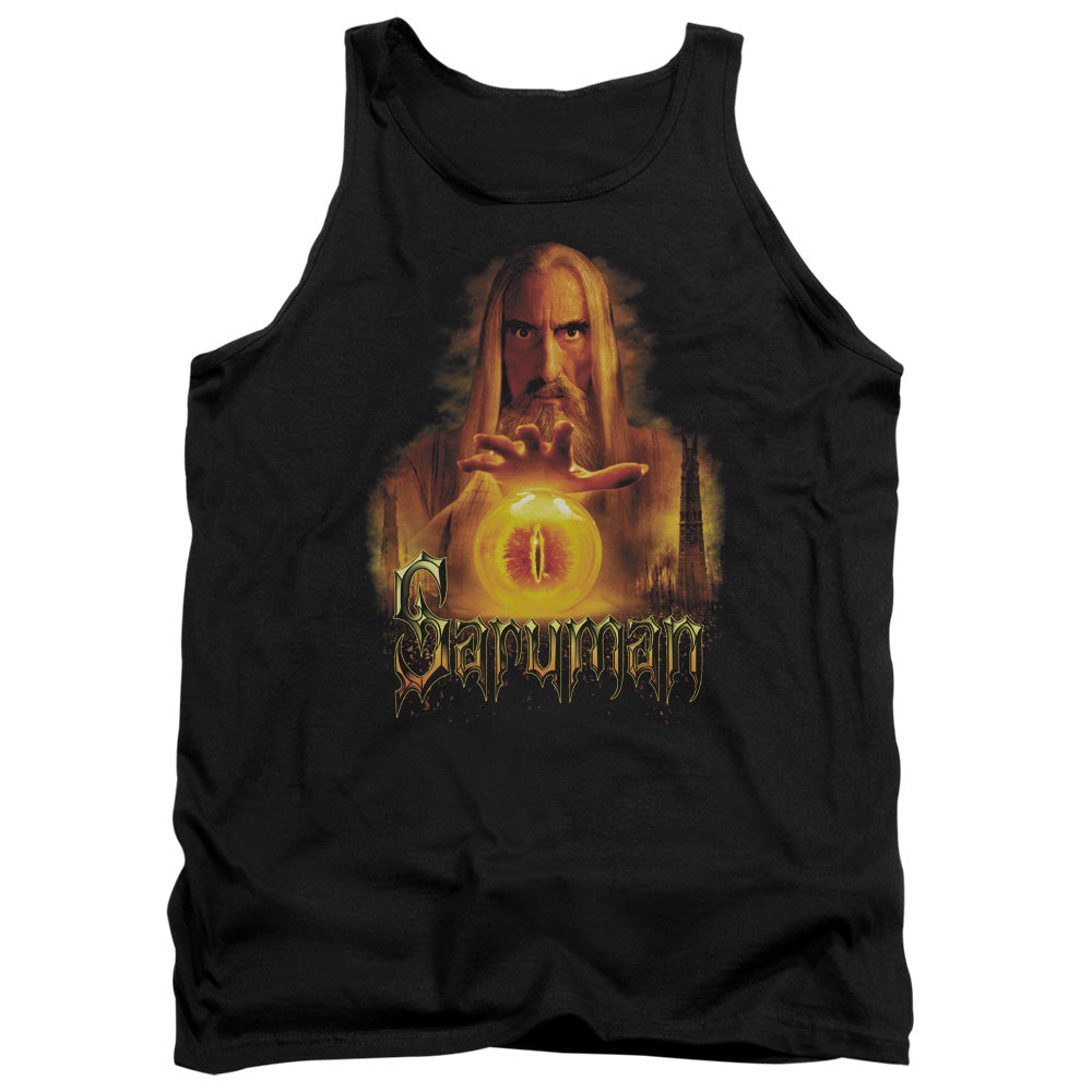 AN OFFCIALLY LICENSED LOR SARUMAN ADULT UNISEX TANK TOP BLACK