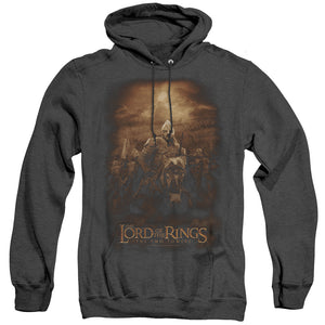 AN OFFCIALLY LICENSED LOR RIDERS OF ROHAN ADULT UNISEX HEATHER PULLOVER HOODIE BLACK