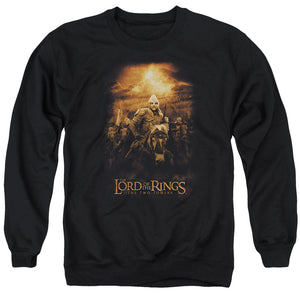 AN OFFCIALLY LICENSED LOR RIDERS OF ROHAN ADULT UNISEX CREWNECK SWEATSHIRT BLACK