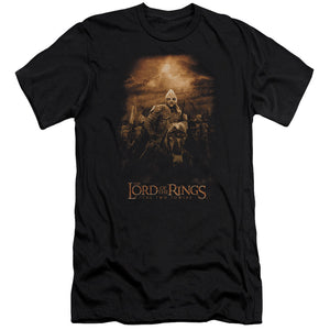 AN OFFCIALLY LICENSED LOR RIDERS OF ROHAN MEN'S PREMIUM SLIM FIT T-SHIRT BLACK