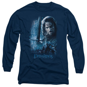 AN OFFCIALLY LICENSED LOR KING IN THE MAKING MEN'S LONG SLEEVE T-SHIRT NAVY
