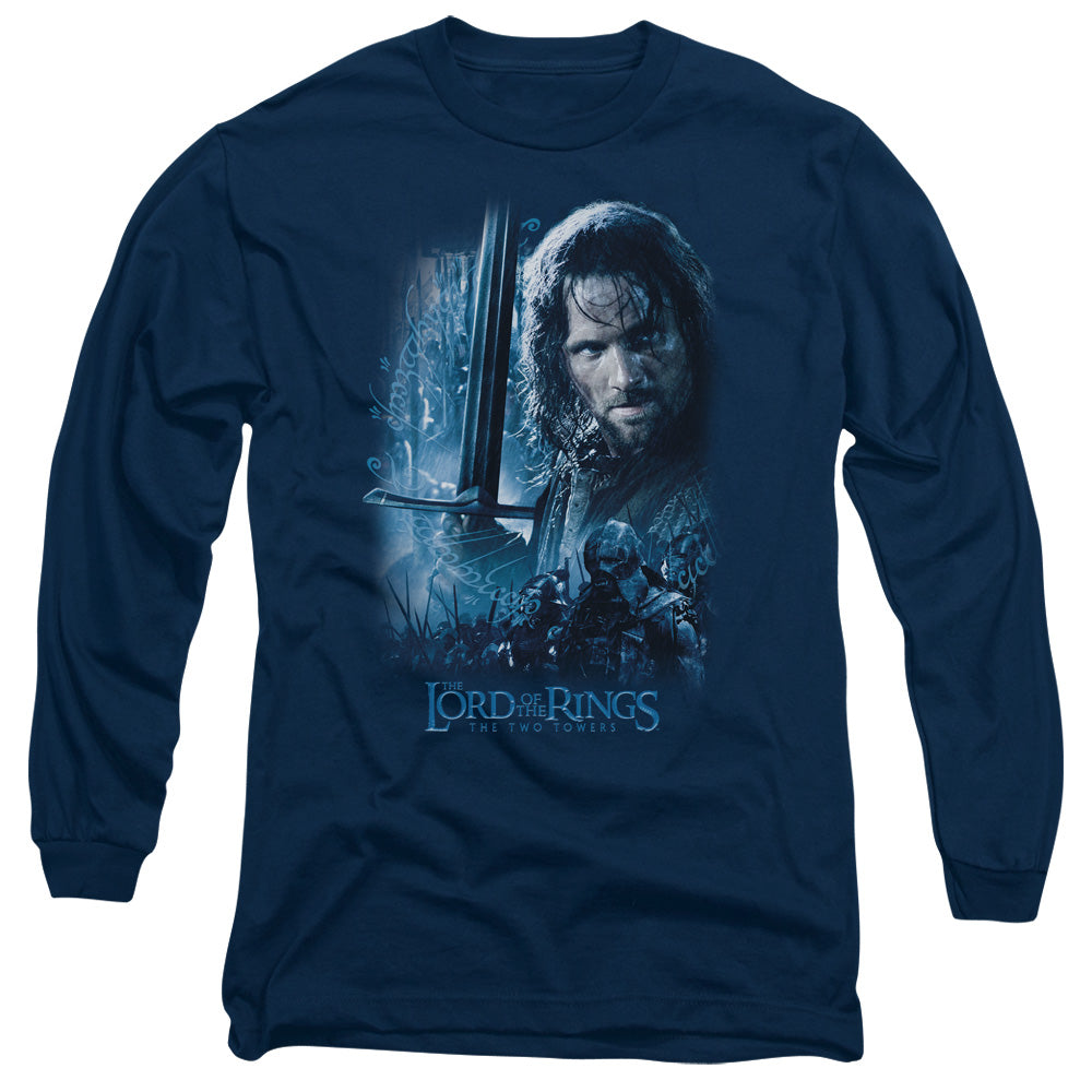 AN OFFCIALLY LICENSED LOR KING IN THE MAKING MEN'S LONG SLEEVE T-SHIRT NAVY