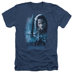 AN OFFCIALLY LICENSED LOR KING IN THE MAKING MEN'S HEATHER T-SHIRT NAVY