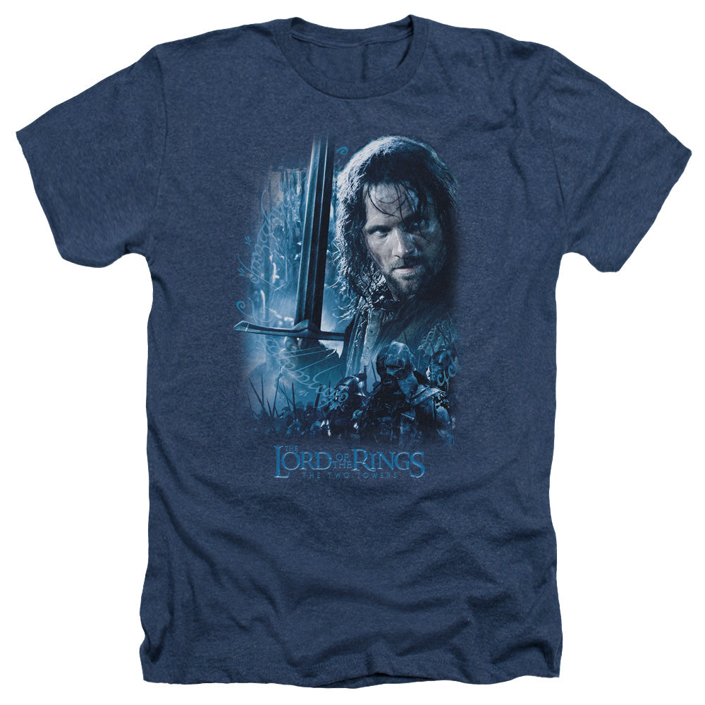 AN OFFCIALLY LICENSED LOR KING IN THE MAKING MEN'S HEATHER T-SHIRT NAVY