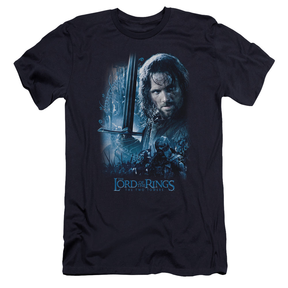 AN OFFCIALLY LICENSED LOR KING IN THE MAKING MEN'S PREMIUM SLIM FIT T-SHIRT NAVY