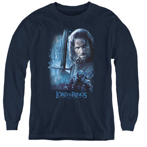 AN OFFCIALLY LICENSED LOR KING IN THE MAKING YOUTH LONG SLEEVE T-SHIRT NAVY
