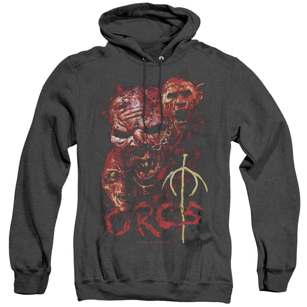 AN OFFCIALLY LICENSED LOR ORCS ADULT UNISEX HEATHER PULLOVER HOODIE BLACK