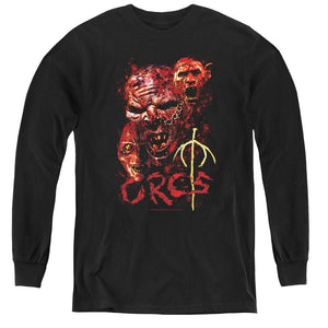 AN OFFCIALLY LICENSED LOR ORCS YOUTH LONG SLEEVE T-SHIRT BLACK