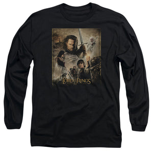AN OFFCIALLY LICENSED LOR ROTK POSTER MEN'S LONG SLEEVE T-SHIRT BLACK