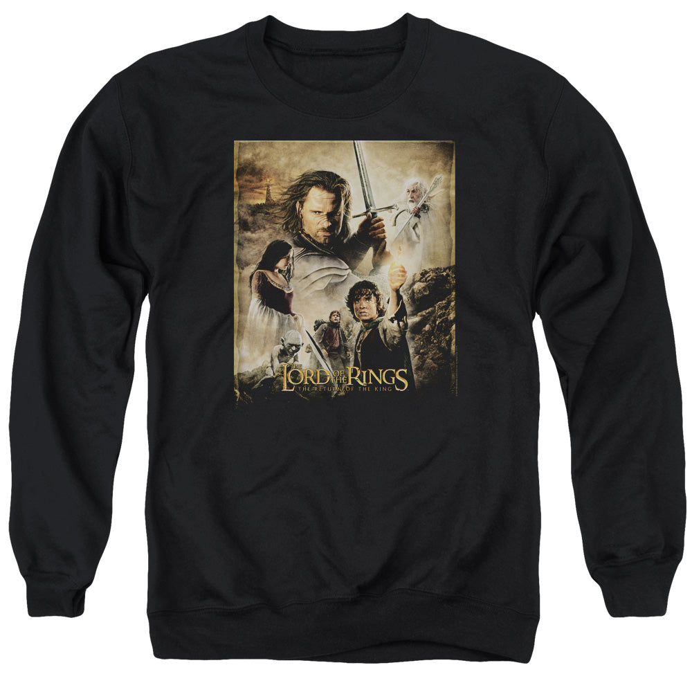 AN OFFCIALLY LICENSED LOR ROTK POSTER ADULT UNISEX CREWNECK SWEATSHIRT BLACK
