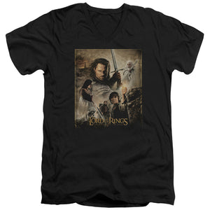 AN OFFCIALLY LICENSED LOR ROTK POSTER MEN'S V-NECK T-SHIRT BLACK