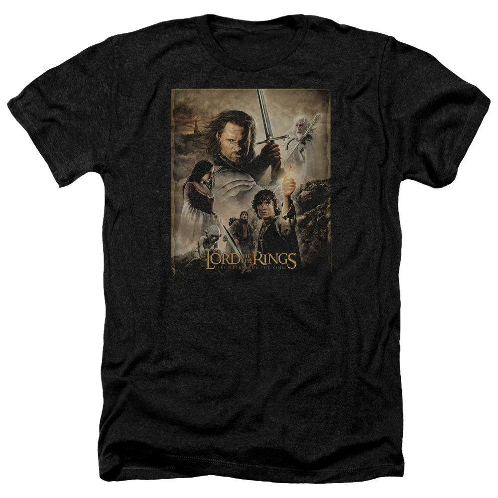 AN OFFCIALLY LICENSED LOR ROTK POSTER MEN'S HEATHER T-SHIRT CHARCOAL
