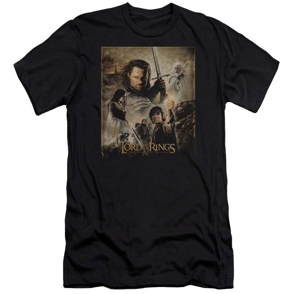 AN OFFCIALLY LICENSED LOR ROTK POSTER MEN'S PREMIUM SLIM FIT T-SHIRT BLACK