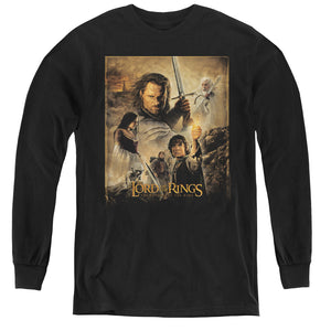 AN OFFCIALLY LICENSED LOR ROTK POSTER YOUTH LONG SLEEVE T-SHIRT BLACK