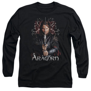AN OFFCIALLY LICENSED LOR ARAGORN MEN'S LONG SLEEVE T-SHIRT BLACK