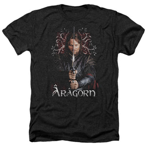 AN OFFCIALLY LICENSED LOR ARAGORN MEN'S HEATHER T-SHIRT CHARCOAL