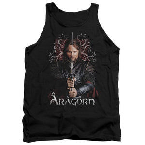 AN OFFCIALLY LICENSED LOR ARAGORN ADULT UNISEX TANK TOP BLACK