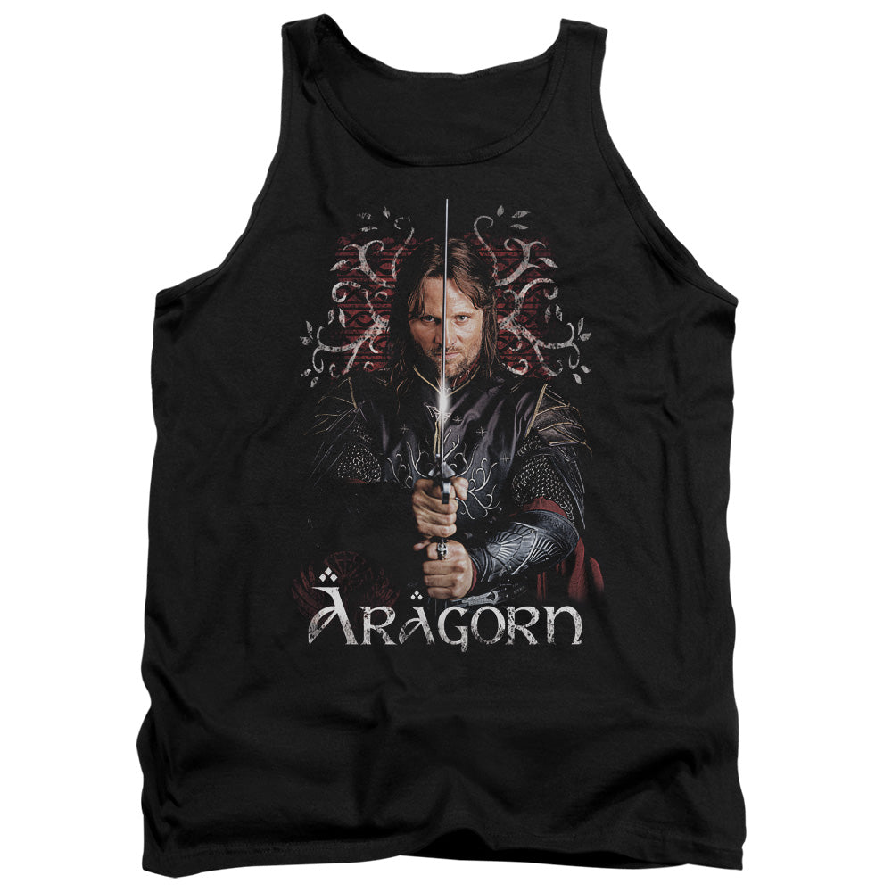 AN OFFCIALLY LICENSED LOR ARAGORN ADULT UNISEX TANK TOP BLACK
