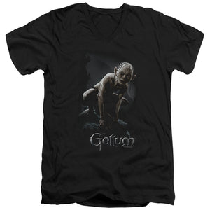 AN OFFCIALLY LICENSED LOR GOLLUM MEN'S V-NECK T-SHIRT BLACK