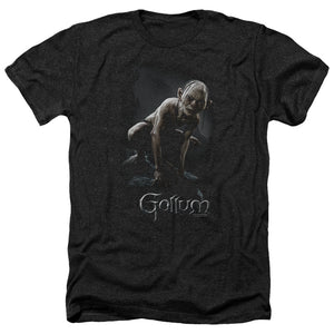 AN OFFCIALLY LICENSED LOR GOLLUM MEN'S HEATHER T-SHIRT CHARCOAL