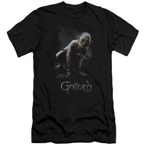 AN OFFCIALLY LICENSED LOR GOLLUM MEN'S PREMIUM SLIM FIT T-SHIRT BLACK