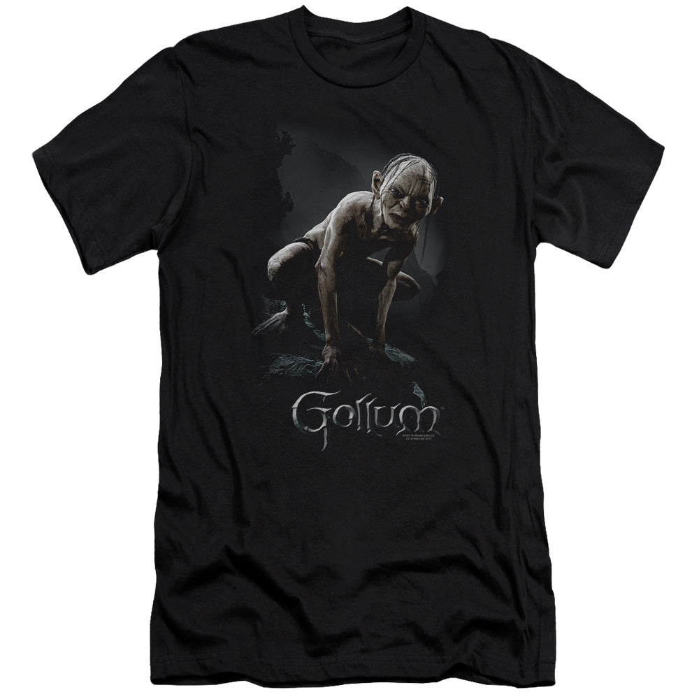 AN OFFCIALLY LICENSED LOR GOLLUM MEN'S PREMIUM SLIM FIT T-SHIRT BLACK