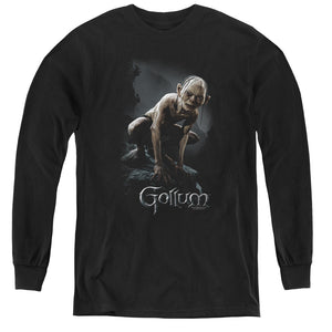 AN OFFCIALLY LICENSED LOR GOLLUM YOUTH LONG SLEEVE T-SHIRT BLACK