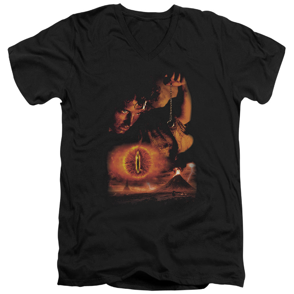 AN OFFCIALLY LICENSED LOR DESTROY THE RING MEN'S V-NECK T-SHIRT BLACK