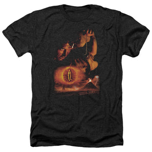 AN OFFCIALLY LICENSED LOR DESTROY THE RING MEN'S HEATHER T-SHIRT CHARCOAL