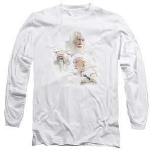 AN OFFCIALLY LICENSED LOR GANDALF THE WHITE MEN'S LONG SLEEVE T-SHIRT WHITE