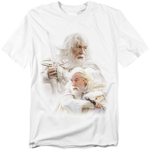 AN OFFCIALLY LICENSED LOR GANDALF THE WHITE MEN'S REGULAR FIT T-SHIRT WHITE