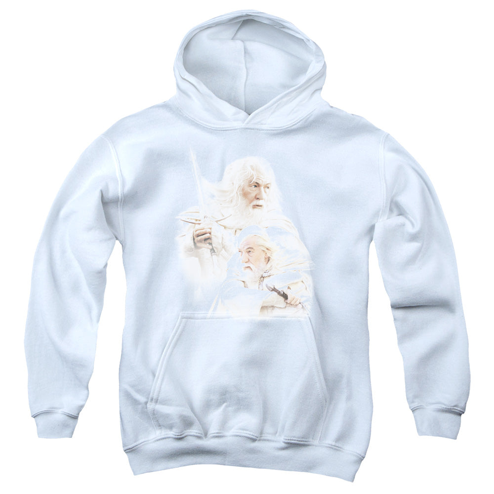AN OFFCIALLY LICENSED LOR GANDALF THE WHITE YOUTH HOODIE WHITE