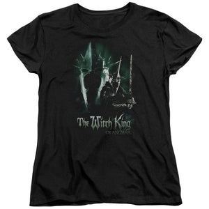 AN OFFCIALLY LICENSED LOR WITCH KING WOMEN'S REGULAR FIT T-SHIRT BLACK