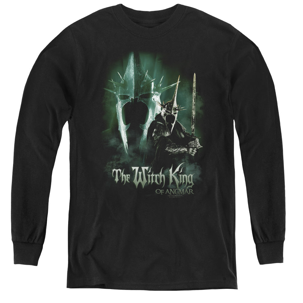 AN OFFCIALLY LICENSED LOR WITCH KING YOUTH LONG SLEEVE T-SHIRT BLACK