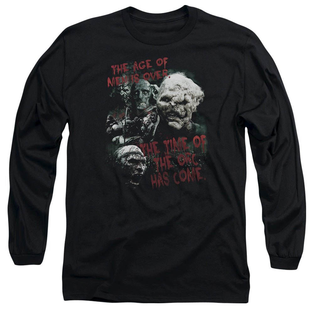 AN OFFCIALLY LICENSED LOR TIME OF THE ORC MEN'S LONG SLEEVE T-SHIRT BLACK