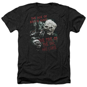 AN OFFCIALLY LICENSED LOR TIME OF THE ORC MEN'S HEATHER T-SHIRT CHARCOAL