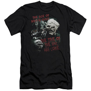 AN OFFCIALLY LICENSED LOR TIME OF THE ORC MEN'S PREMIUM SLIM FIT T-SHIRT BLACK