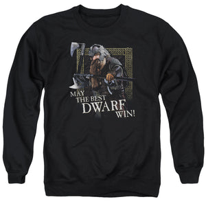 AN OFFCIALLY LICENSED LOR THE BEST DWARF ADULT UNISEX CREWNECK SWEATSHIRT BLACK