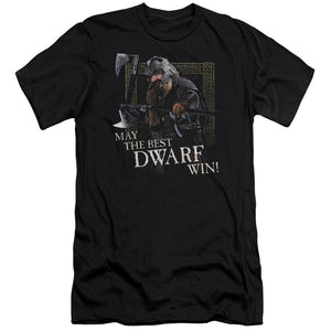 AN OFFCIALLY LICENSED LOR THE BEST DWARF MEN'S PREMIUM SLIM FIT T-SHIRT BLACK