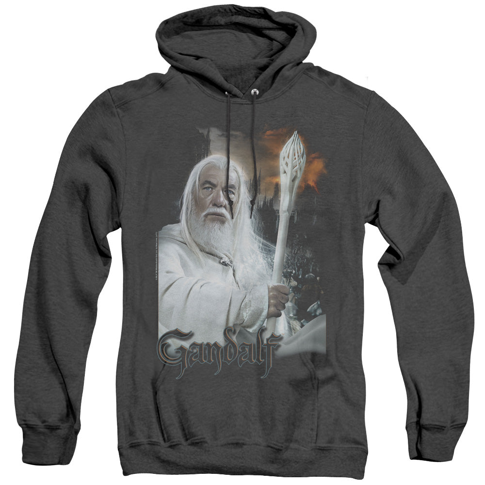 AN OFFCIALLY LICENSED LOR GANDALF ADULT UNISEX HEATHER PULLOVER HOODIE BLACK