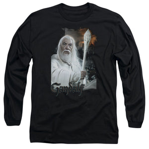 AN OFFCIALLY LICENSED LOR GANDALF MEN'S LONG SLEEVE T-SHIRT BLACK