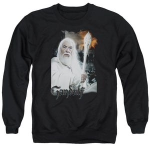 AN OFFCIALLY LICENSED LOR GANDALF ADULT UNISEX CREWNECK SWEATSHIRT BLACK