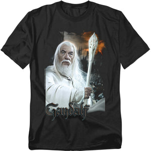 AN OFFCIALLY LICENSED LOR GANDALF MEN'S REGULAR FIT T-SHIRT BLACK